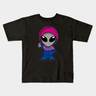 Space Alien Bi Pride Colors Kids T-Shirt